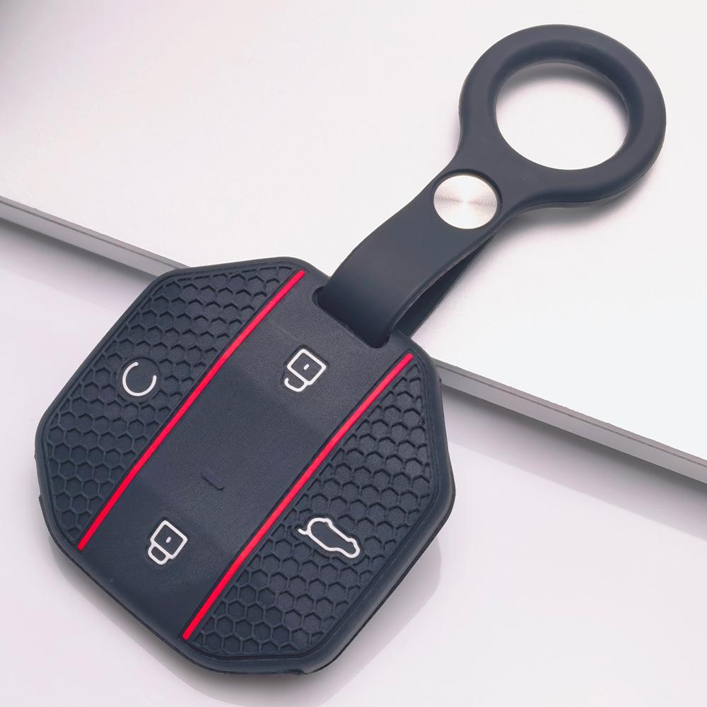 Honeycomb Car Key Cover for Chery JETOUR Freedom Traveler Tiggo 7 Pro Arrizo 8 OMODA 5 with Keychain Honeycomb Texture Racing Stripe Key Fob Protector