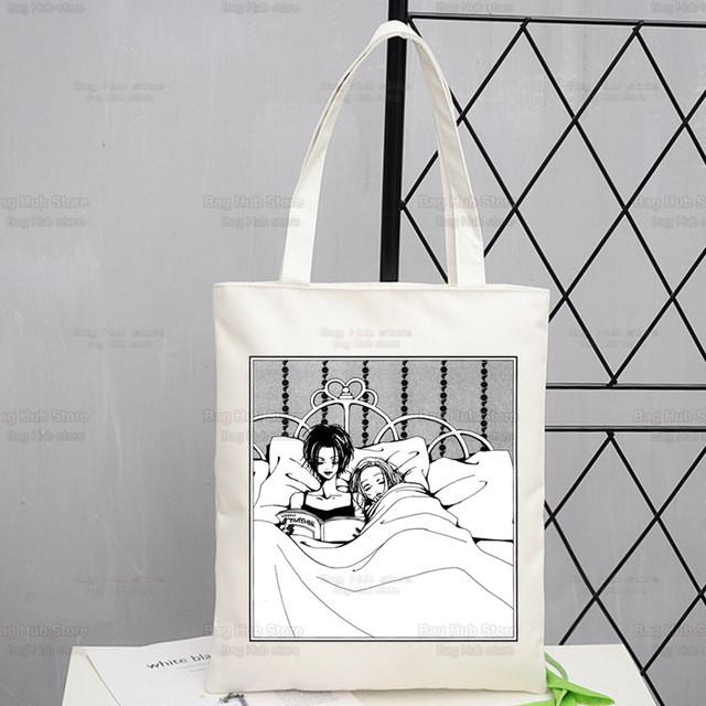 Nana Osaki Anime Women Package Canvas Bag Manga Komatsu Nana Handbags Shoulder Bags Casual Black Stones Shopping Girls Handbag