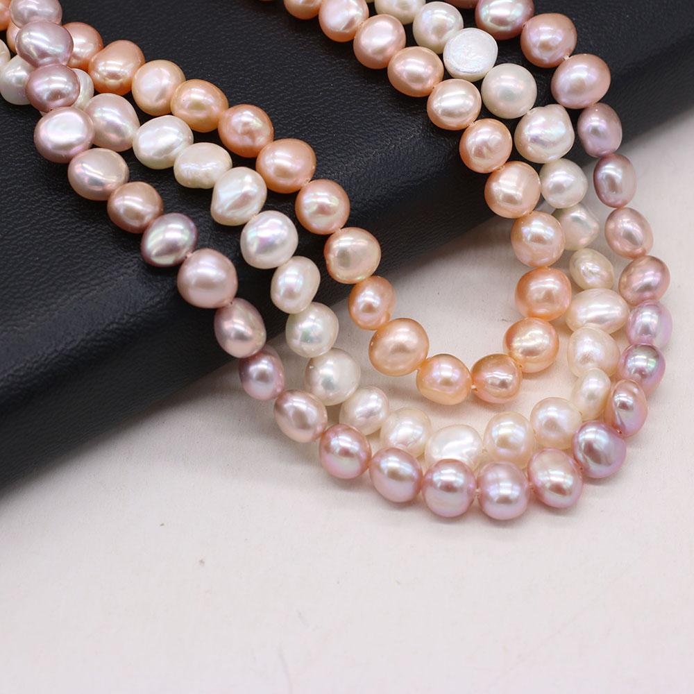 1String, Nugget Pearls, 7–8 Mm, Boho Natural Freshwater Pearl Beads, for DIY Necklaces, Bracelets, Anklets, Jewelry Making, 36cm