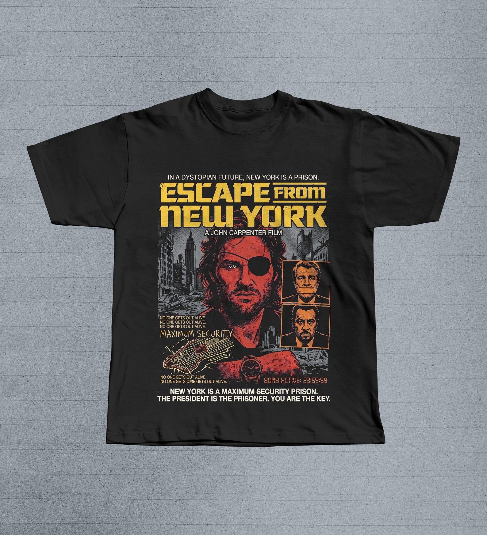 Escape From New York 1981 T-Shirt | John Carpenter Cult Film Shirt | Snake Plissken Tee 3XL