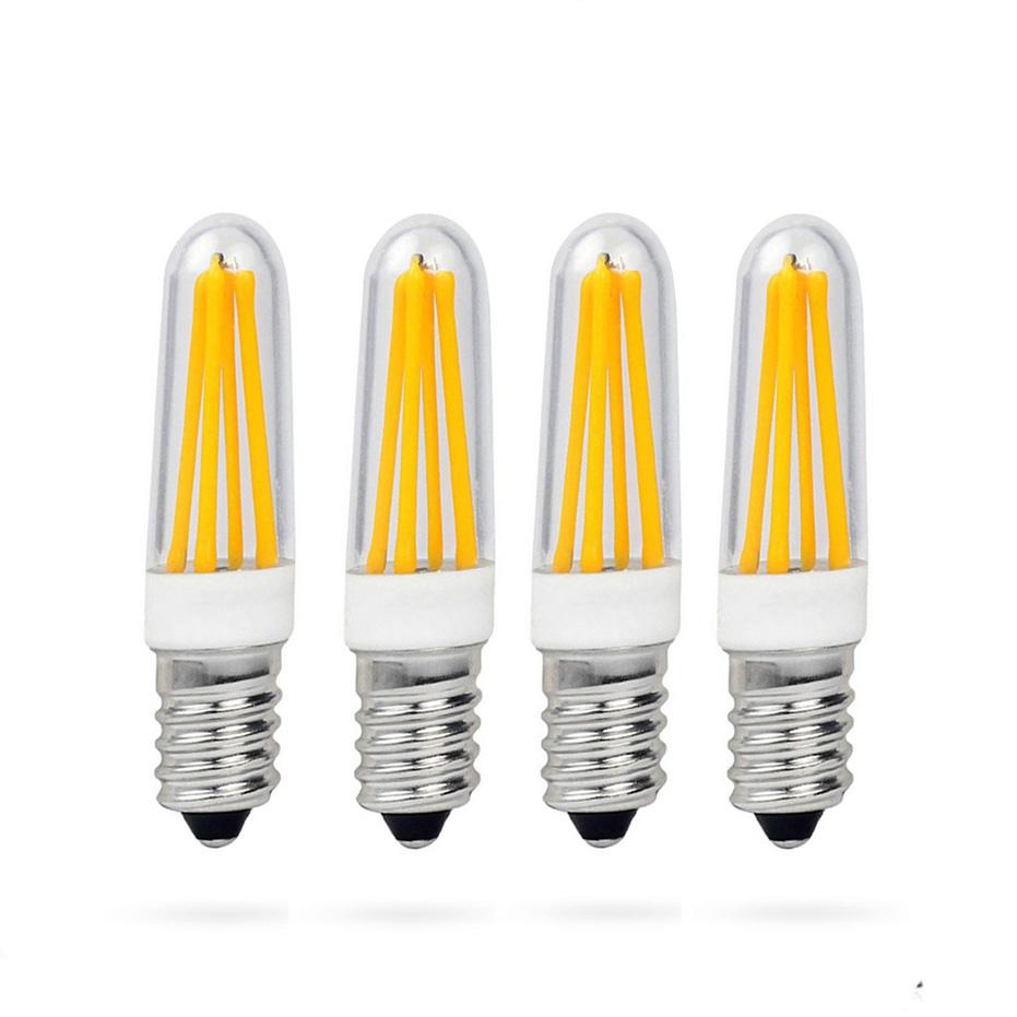 4er-Pack ultrahelle E12/E14 LED-Filamentlampen, 220 V AC, 2 W/4 W, 360°-Abstrahlwinkel, ersetzt 40-W-Halogen-Kronleuchter