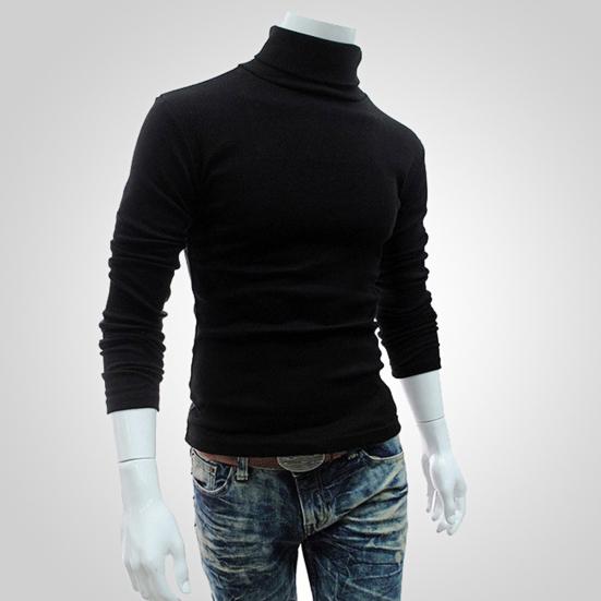 Chic Knitted Turtleneck Shirt In Solid Colors
