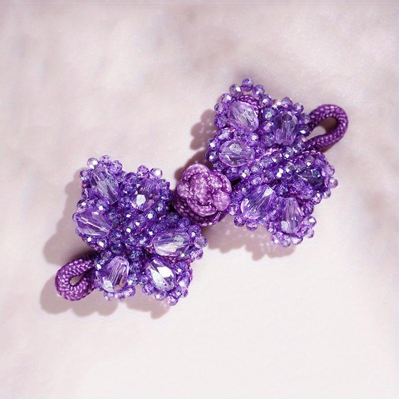 

Декоративные пуговицы ручной работы из бисера в этническом стиле, китайские пуговицы ципао в стиле Тан фиолетовый