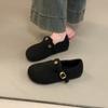 Retro Gray Thick-soled Velvet Women's New Winter Warm Outer Wear Velvet Single Shoes