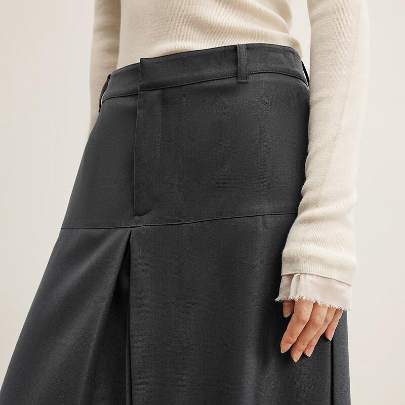 LESS 2025 Winter H-Line Wool Blend Maxi Skirt