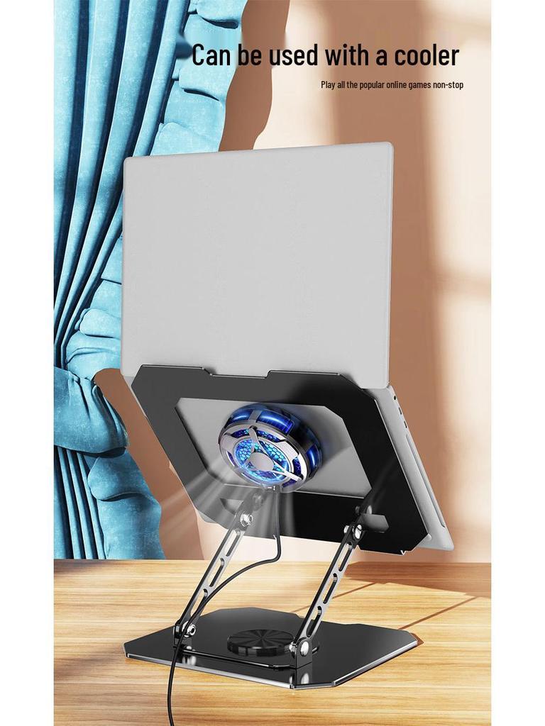 All-Metal Dual-Axis Laptop Stand: Elevates View, Enhances Heat Dissipation for Dorm Desktops.