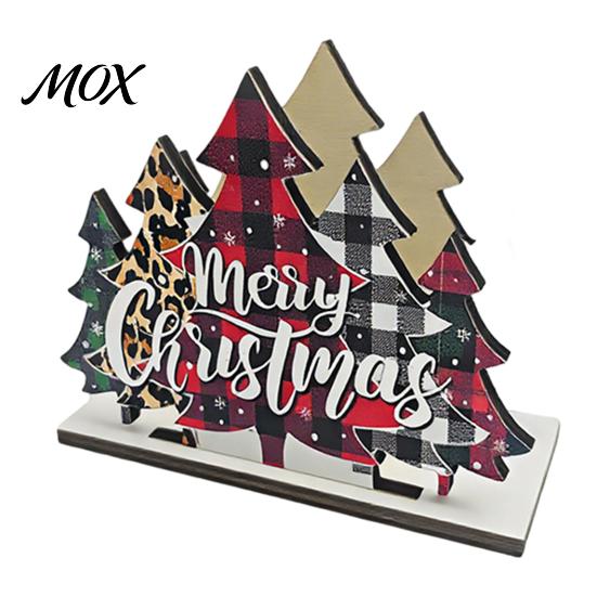 Kitchen Table Decoration Wooden Christmas Tree Napkin Holder, Freestanding Tissue Dispenser with Star And Snowflake Decor, Party Supplies Decorative
