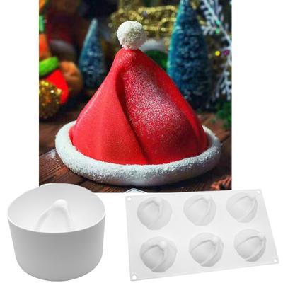 Molde para Pastel de Navidad DIY Sombrero de Navidad Lindo Molde para Hornear Snacks 3D Tridimensional Molde para Mousse Utensilios para Hornear
