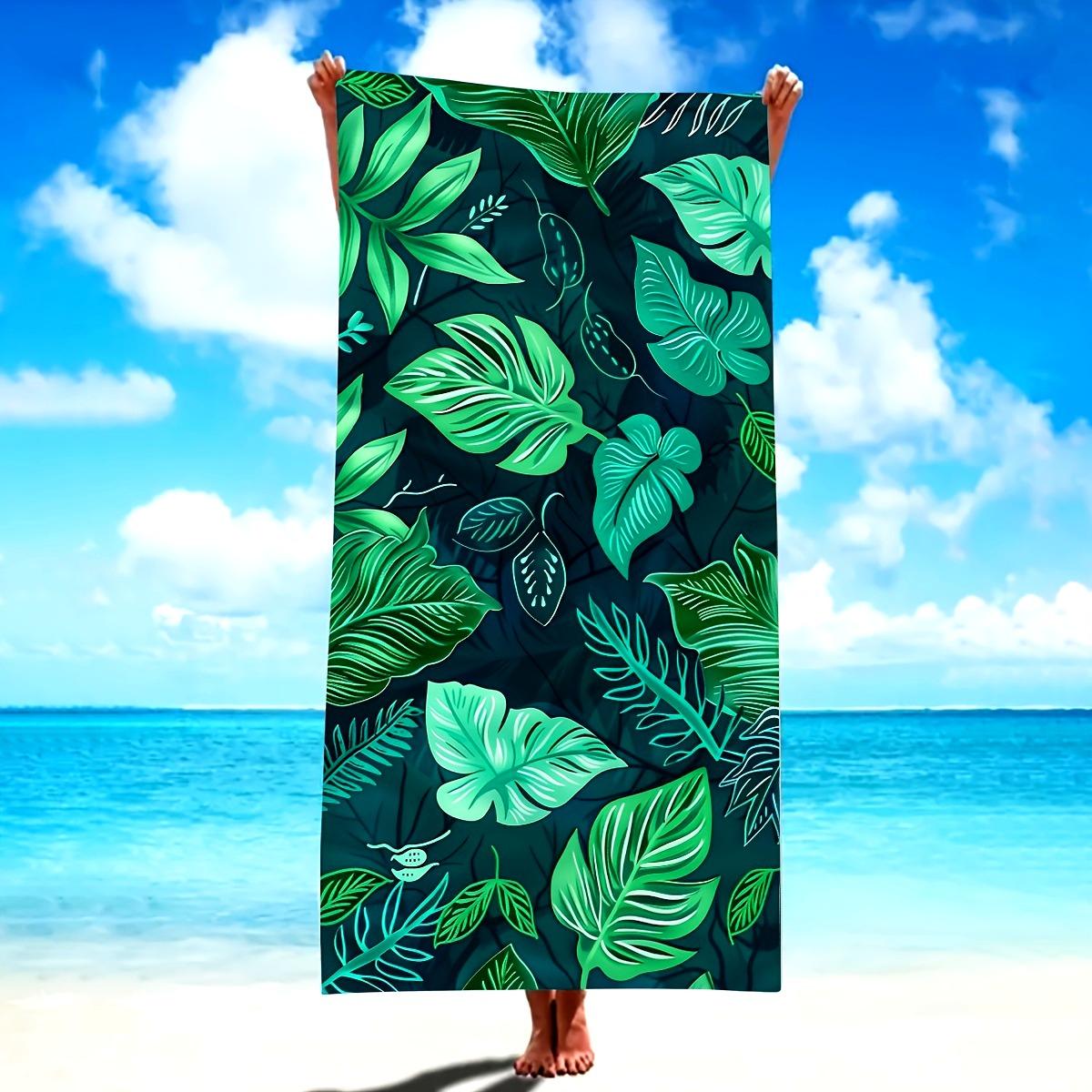 

Island Vibes: Tropical Leaf-Print Beach Towel for Ultimate Relaxation! Suitable for towels, bath towels, beach towels W40*H60(CM)