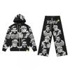 High Street Amerikanischer Stil Kapuzenpullover Paare Lockerer Schnitt Streetwear Winter