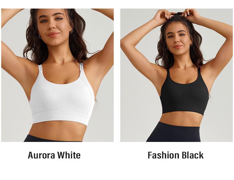 Women's Cross-Back Sports Bra with Thin Straps - Shock-Absorbing and Comfortable Yoga Fitness Wear with One-Piece Cup