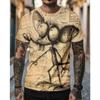 Summer Fashion Comfortable Loose Large T-shirt Fun Animal 3D Printed Casual Breathable Versatile Round Neck Short Sleeved Men's T-shirt