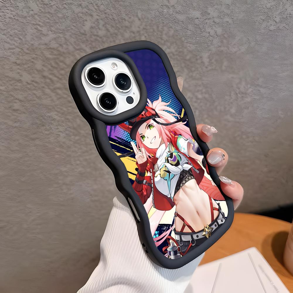 

HSR Rappa Wavy Edge TPU Mobile Phone Case for iPhone 17 16 15 14 13 12 11 Air Pro Max Plus Colorful Cover iPhone 11 Pro Max