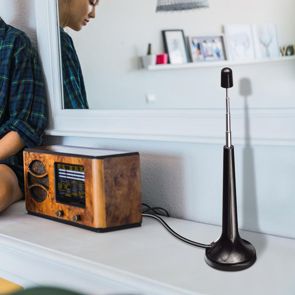 High Gains FM Telescopic Antennas with 3 Adapter DAB FM Antennas 75 Ohm TV Antenna Indoor for Household Digital FM Radio