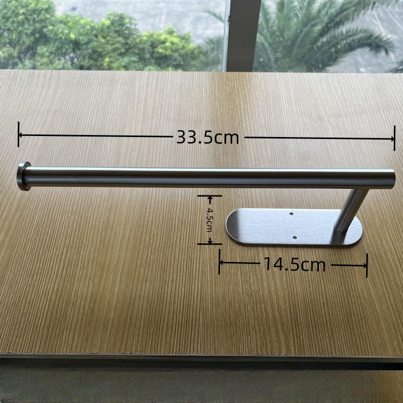 Stainless Steel No-Drill Wall-Mounted Towel and Toilet Paper Holder