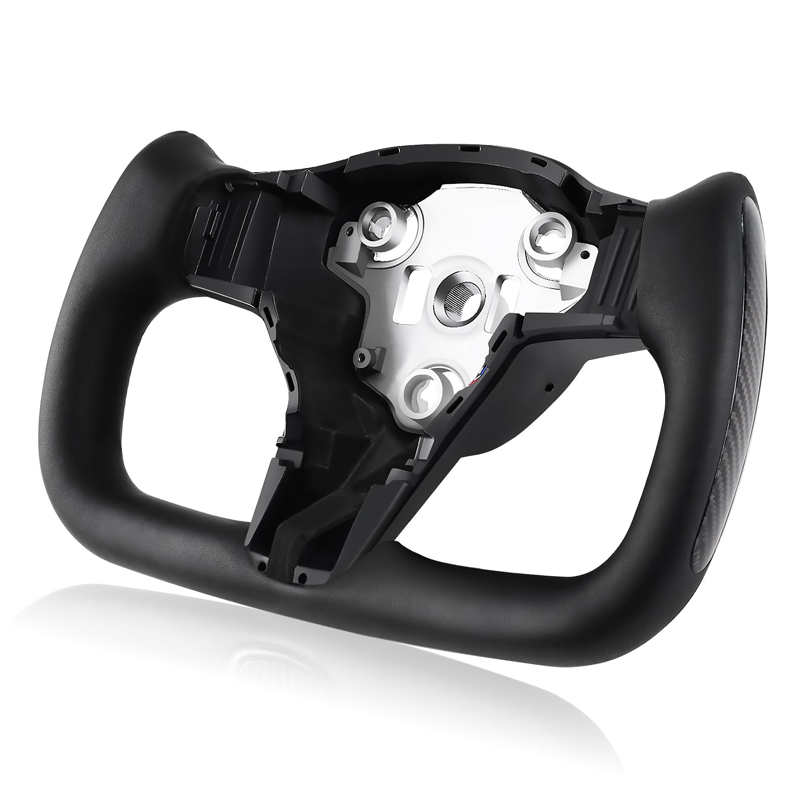 

LOSCHEN Tesla Model 3 Yoke Steering Wheel Front Real Carbon Fiber Steering Wheel with Nappa Leather (2016-2022) (No Trim), (Black Gloss) [Used]