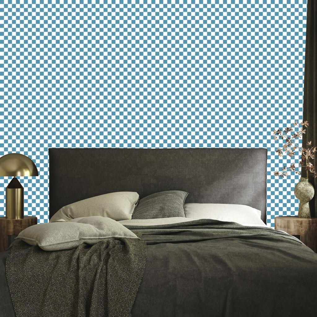 Checkerboard wallpaper turquoise and white, fine detail 50x1000