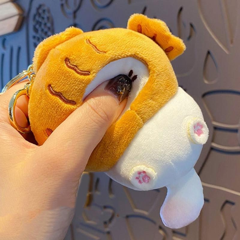 Soft Plush Cats Doll Keychain Lovely Doll Charm Colorful Keychain Accessory Suitable for Girls and Adults Present