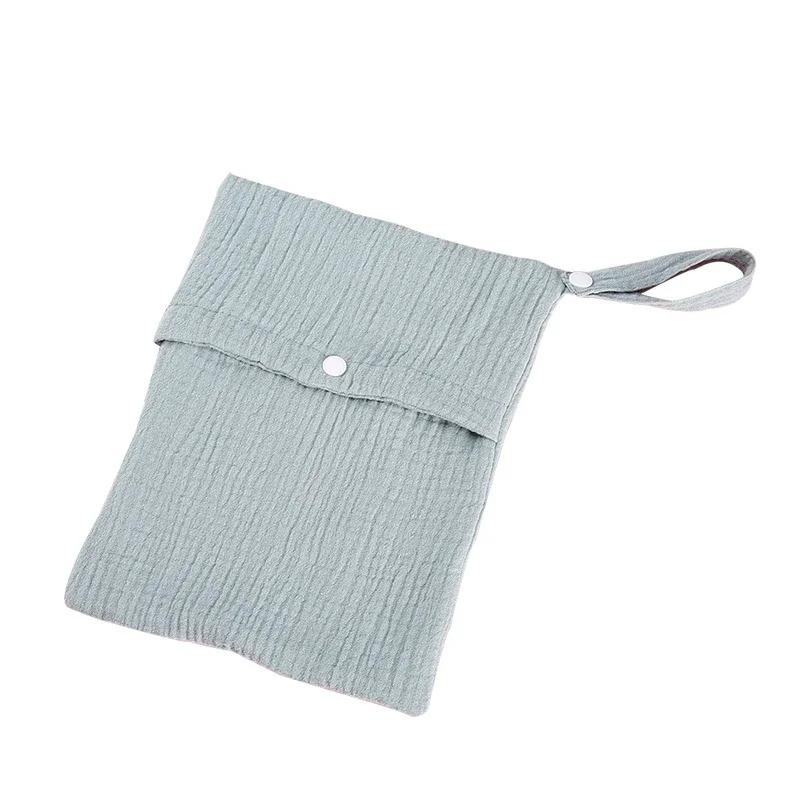 25*20cm Multifunctional Baby Diapper Bag Reusable Solid Color Travel Nappy Pouch Soft Cotton Mummy Storage Bag Baby Stroller Bag