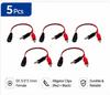 Durable 5.5x2.1mm Alligator Clip to DC Power Adapter 2Pcs Crocodile Test Leads 25CM Cable Male Female for Laboratory Testing