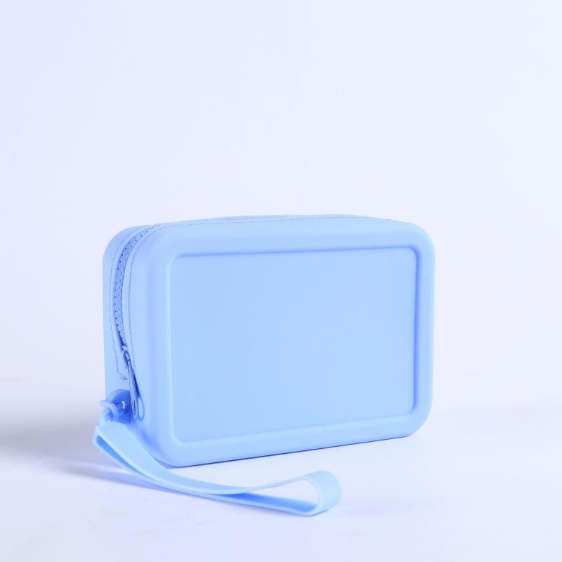Waterproof Silicone Makeup Storage Bag Vintage Smooth Zipper Portable Pouch for Cosmetics Earphone Keys Travel