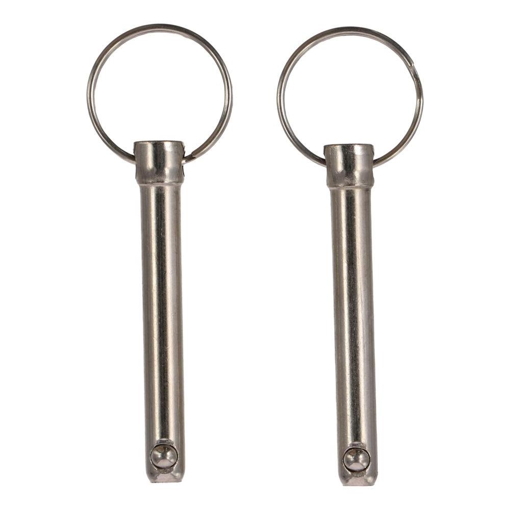 2Pcs Durable Diameter 8mm Quick Release Pins Length 50/55/60mm Carbon Steel Bimini Top Pin Silver Tone for Boat Accessories