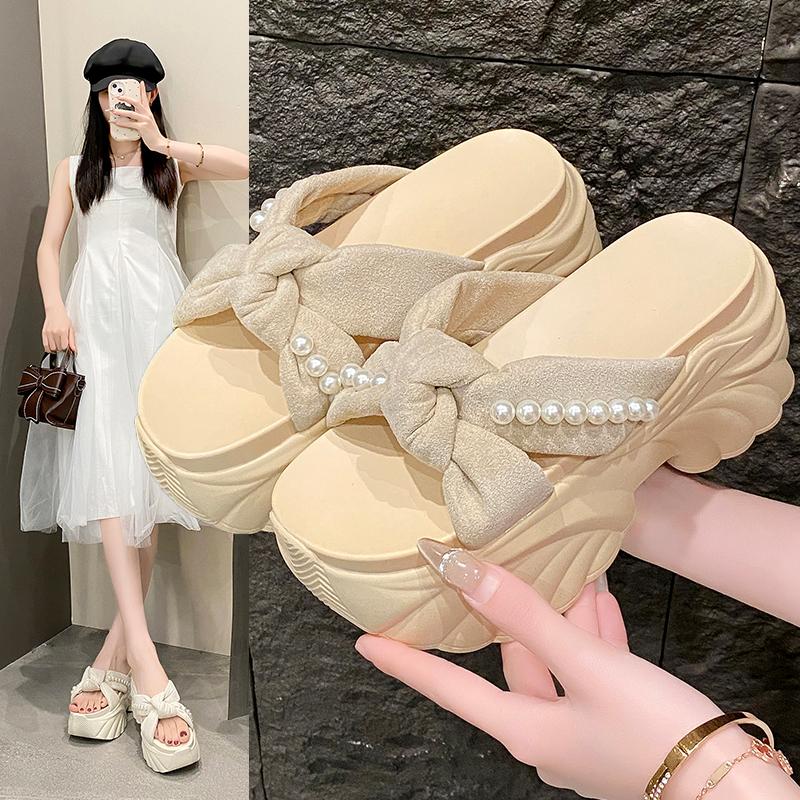 9CM NEW Heels Wedge Slides Sandals Women Casual Outdoor Slippers Female Summer Non Slip Beach Slipper Walking Chunky Shoes Woman