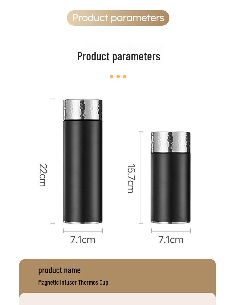 316 Stainless Steel Insulated Magnetic Bubble Tea Cup - High-Grade, Large Capacity Business Gift