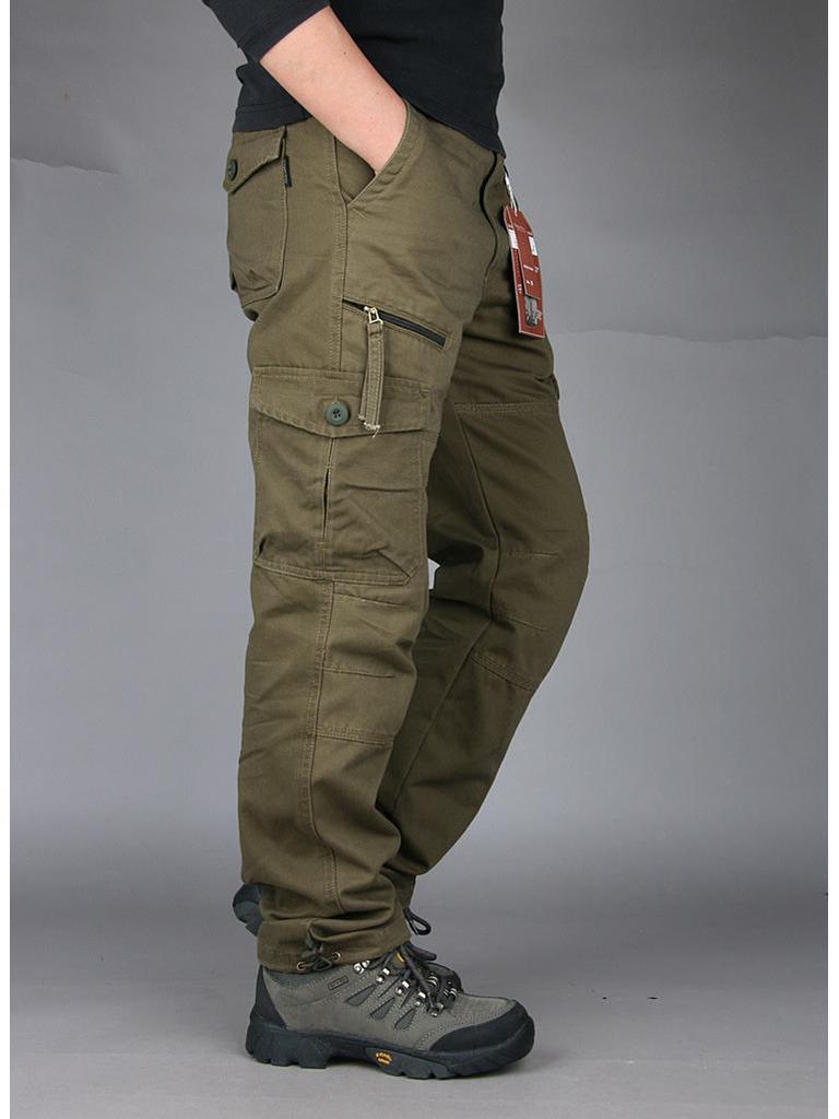 Men's Multi-pocket Cotton Cargo Pants: Spring/Autumn Loose Fit