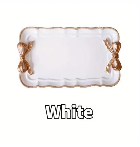Piece Bow Tray Fruit Dessert Resin Tray Cake Jewelry Storage Tray Party Decoration Tableware Candy Tray Organizer Tools