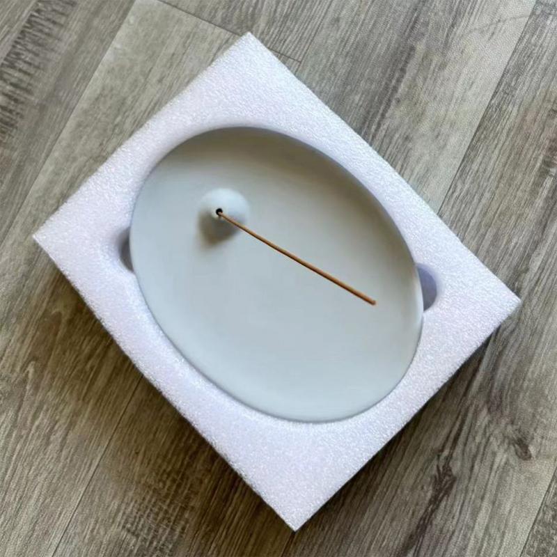 Räuchergefäß Keramik Heimdeko Räucherstäbchenhalter Untersetzer Dekorative Räucherschale für Meditation Yoga-Raum Desktop-Ornament