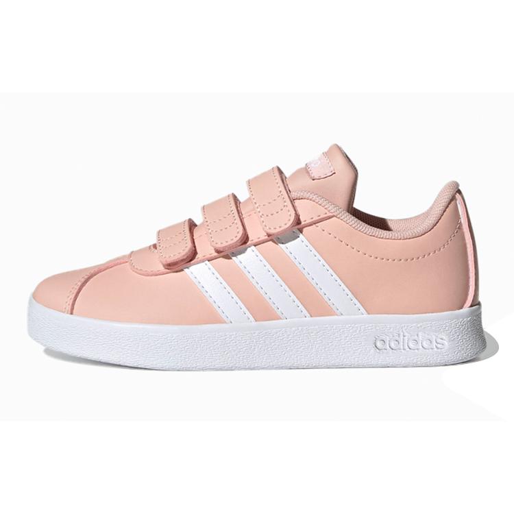 

Adidas VL COURT 2.0 Synthetic Leather Abrasion Resistant Low top Skateboard Shoes Pink Kids GZ7664 28
