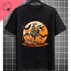 Funny Ghost Boo Riding Mummy Dinosaur Trex Graphic Tshirt Pure Cotton Shortsleeve Casual Humor Style Tee Halloween Clothing