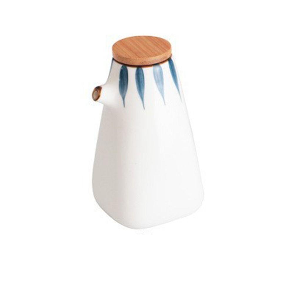 Pepper Creative with Bamboo Lid Ceramic Retro Cruet Pot Condiment Container Spice Jar Seasoning Box