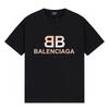 BALENCIAGA Sosire Nouă de Vară Tricou din Bumbac Imprimat cu Gât Rotund și Mânecă Scurtă Negru F147