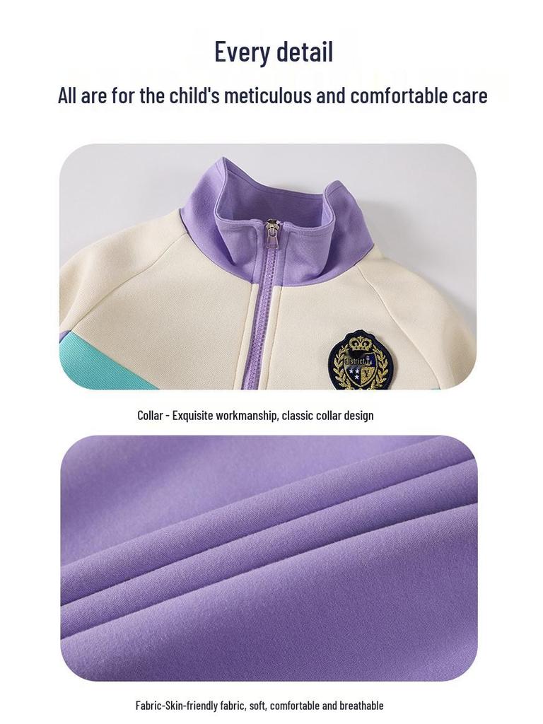 Girls' Kindergarten Academic Style Uniform: Spring/Autumn Three-Piece Set for Primary School Students - Performance & Sportswear