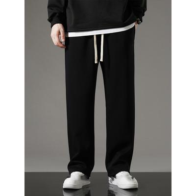 Calça de moletom reta leve masculina, primavera verão, tamanho grande, calça casual
