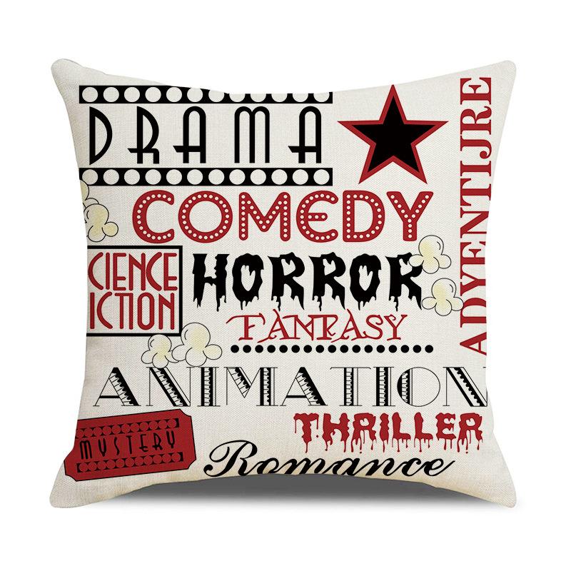 New Home Retro Movie Subtitle Sofa Office Linen Pillow Cover Cushion Cover