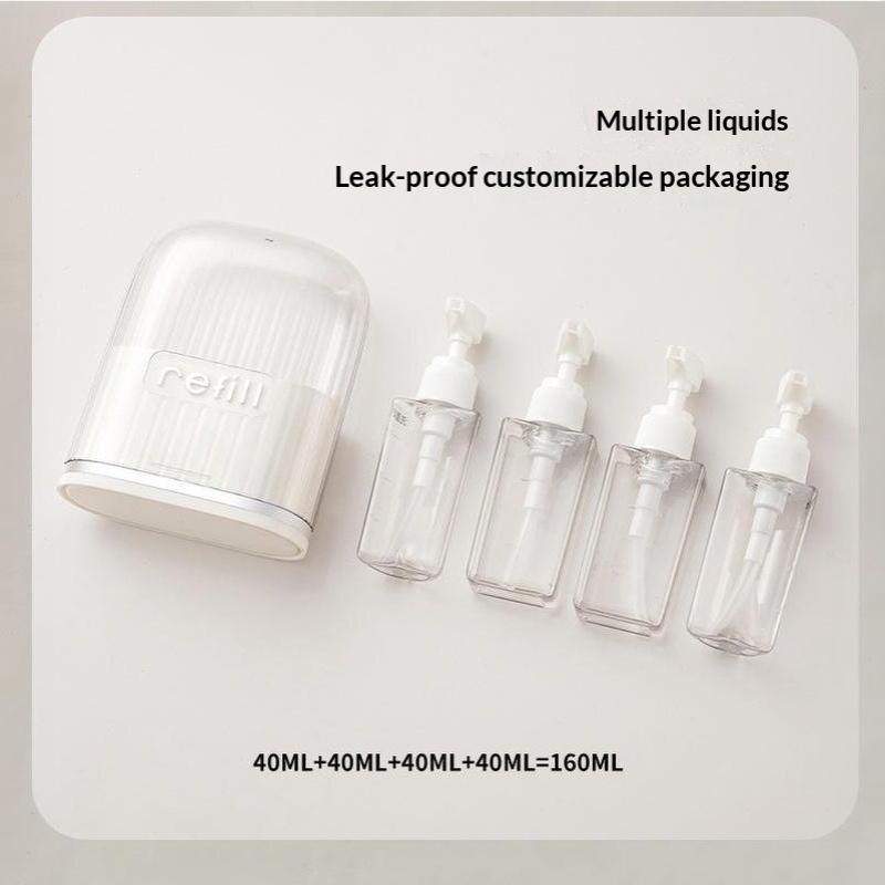 2/4-In-1 Travel Liquid Dispenser Split Bottle System Shampoo Lotion Shower Gel Soap Sub-Bottles Press Container For Easy Packing