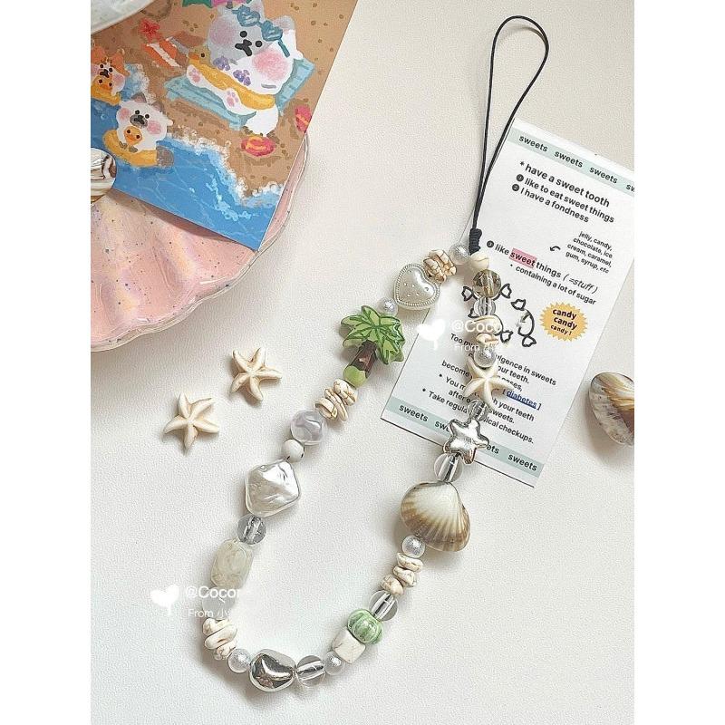 Summer Fresh Shell Phone Charm Diy Beaded Ccd Chain Wrist Strap