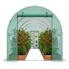 Walk-in Tunnel Greenhouse 14.6x6.36x6.3ft Galvanized Frame PE Cover Green