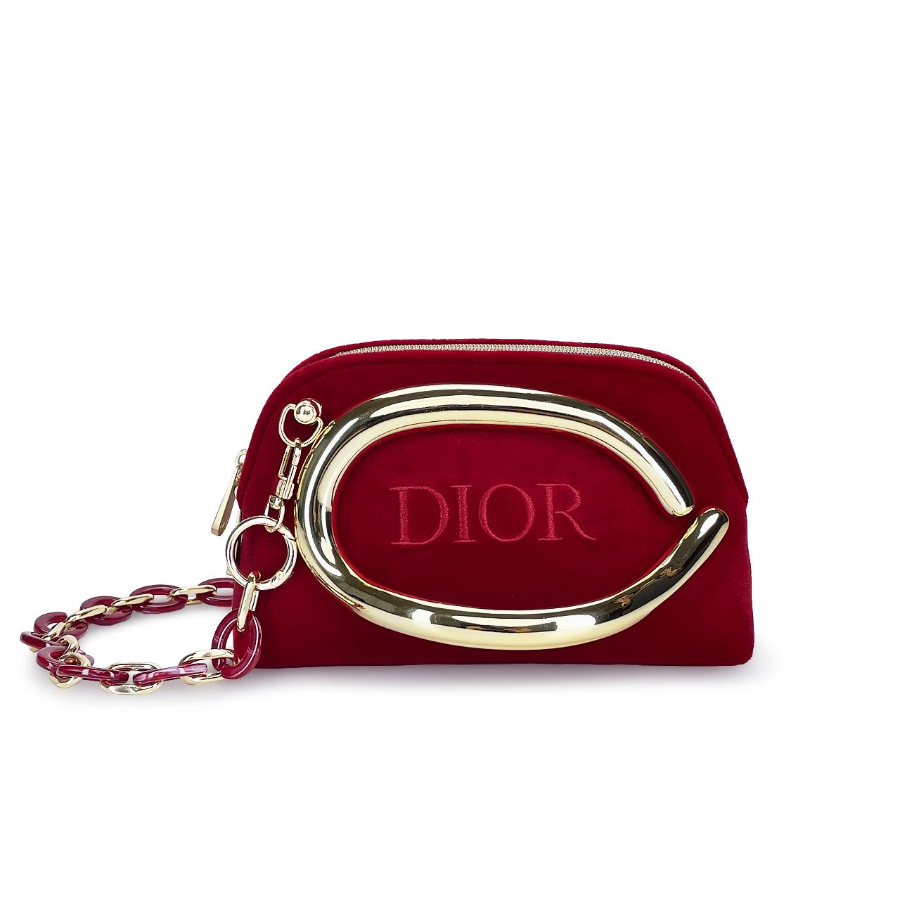 Handgefertigte DIY-Make-up-Tasche im Dior-Stil Red