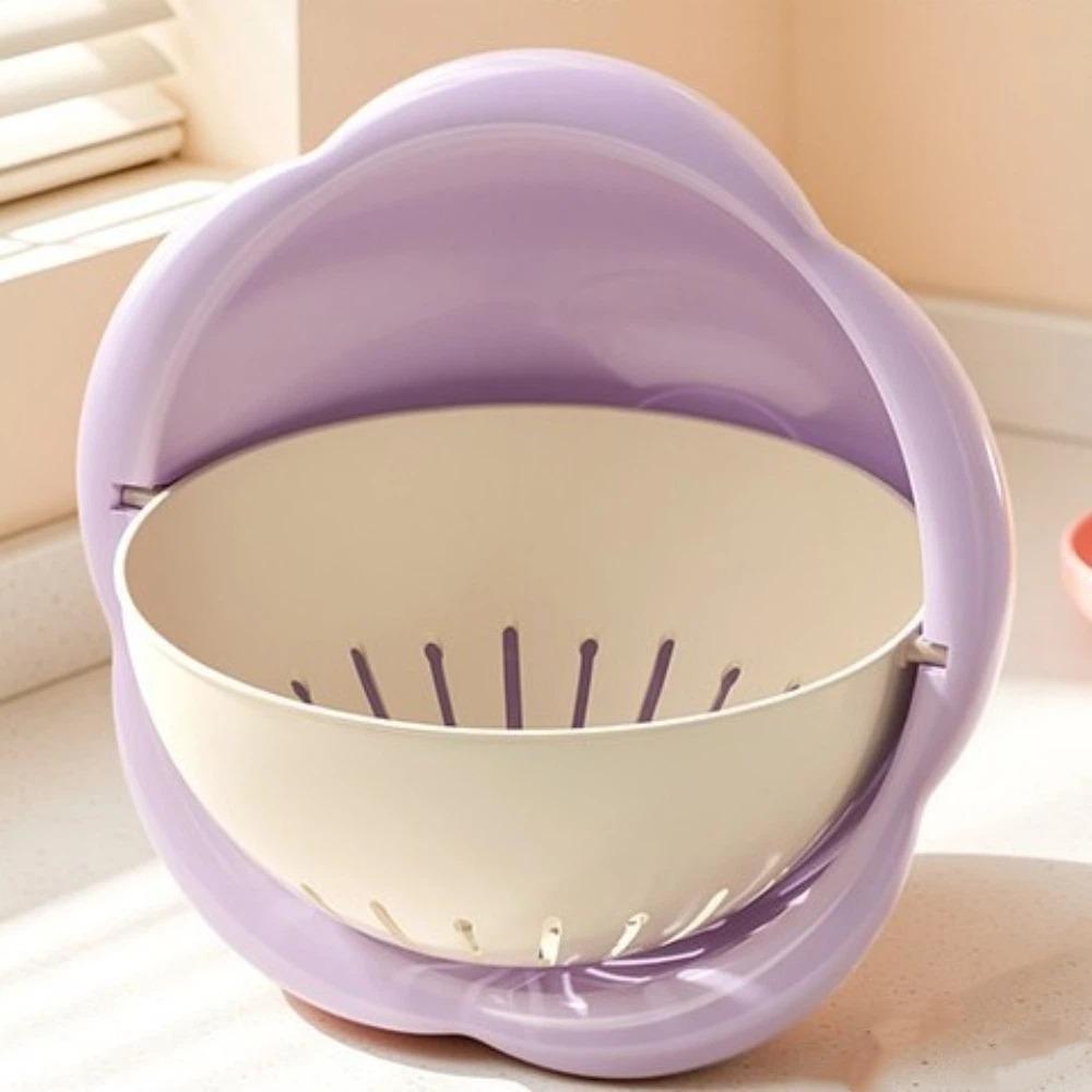 Double Layer Vegetable Colander Large Capacity Fruit Washing Basket Thick Kitchen Strainer Kitchen