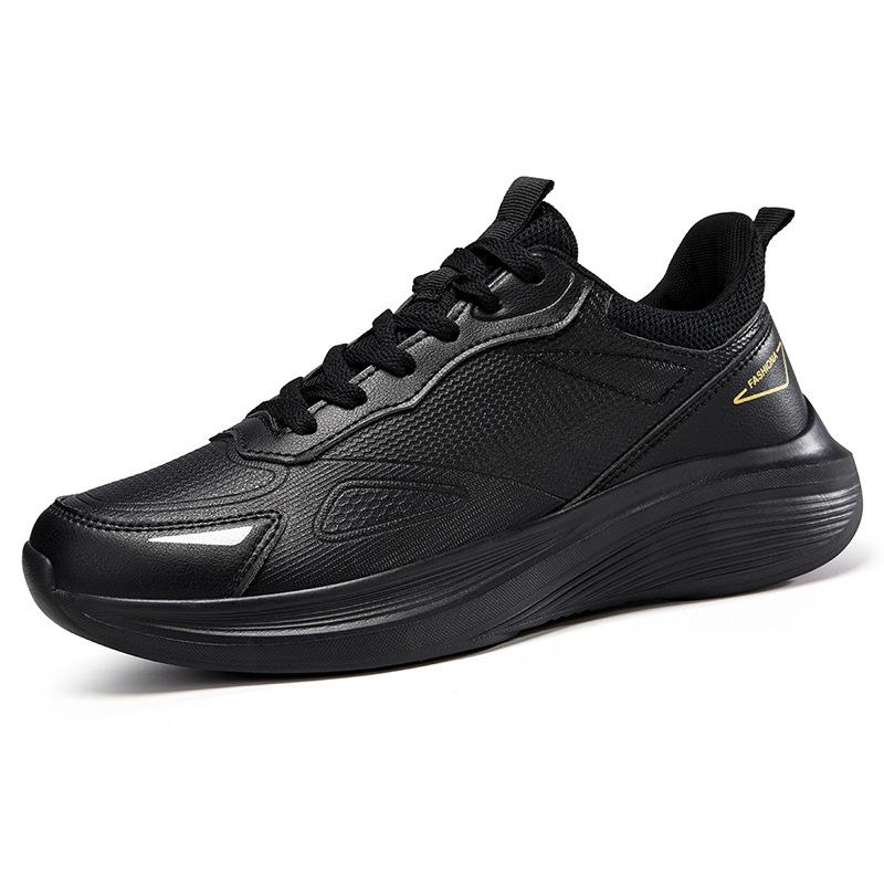 

Men s shoes, sports shoes, new lightweight and versatile casual shoes, men s black leather soft sole, comfortable work running shoes 39