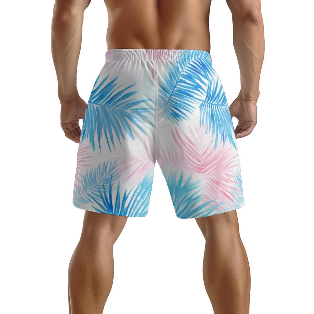 European And American Tropical Rainforest Plant Elements Men'S Casual Shorts Beach Pants