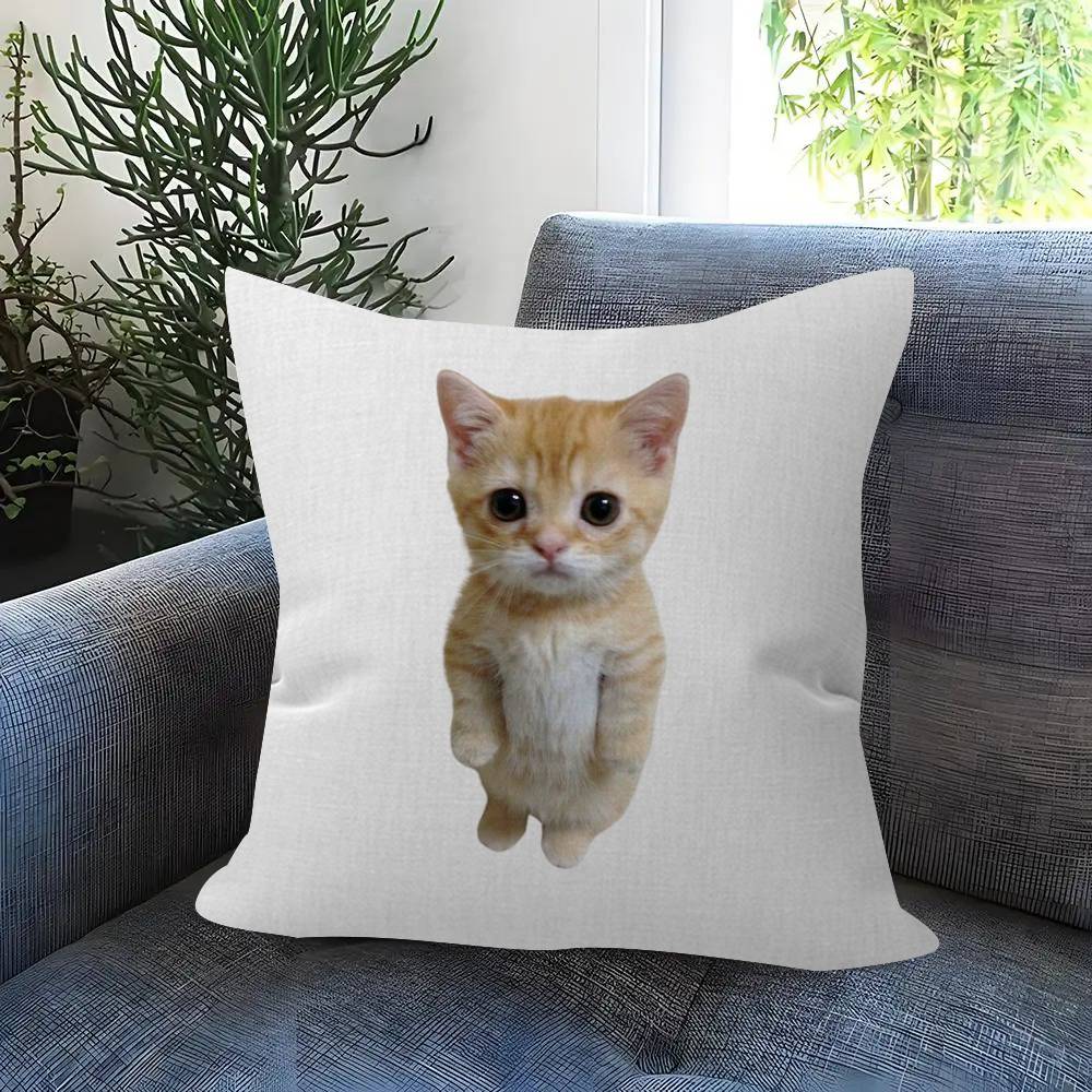 Cat Emoji Fun Art Pillow Covers Cartoon Sofa Decorative Home Doublesided Printing Short Plush Cute Cushion Cover