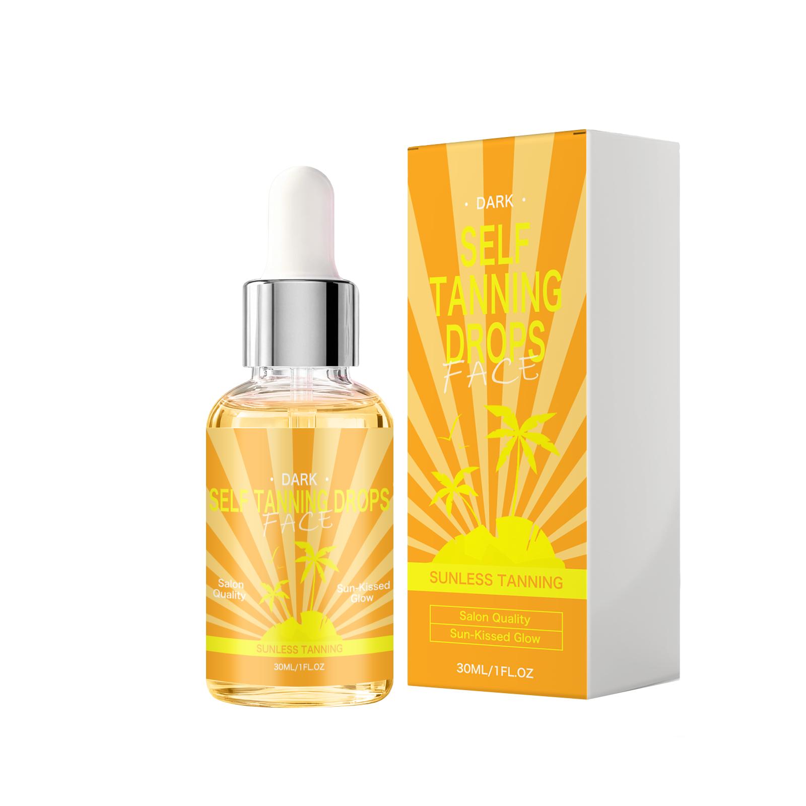 

Deep facial tanning essence (yellow), sun free, light bronzed skin tone, even skin tone, moisturizing and water locking essence