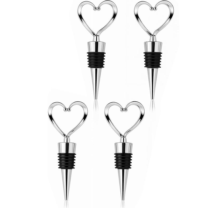 4/1PCS Wine Stopper Reusable Wine Stoppers Heart Shape Wine Beverage Bottle Wine Outlet Cap for Wine Champagne Beer Collection