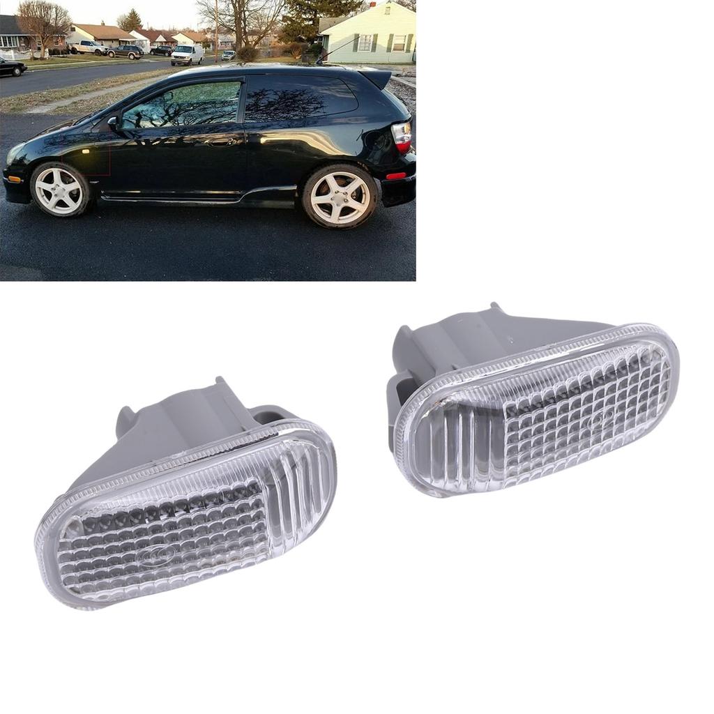 1 Pair Front Side Marker Light Lamp Covers Housing 34 S5H T02 Replacement for City EP3 Stream Jazz FIT