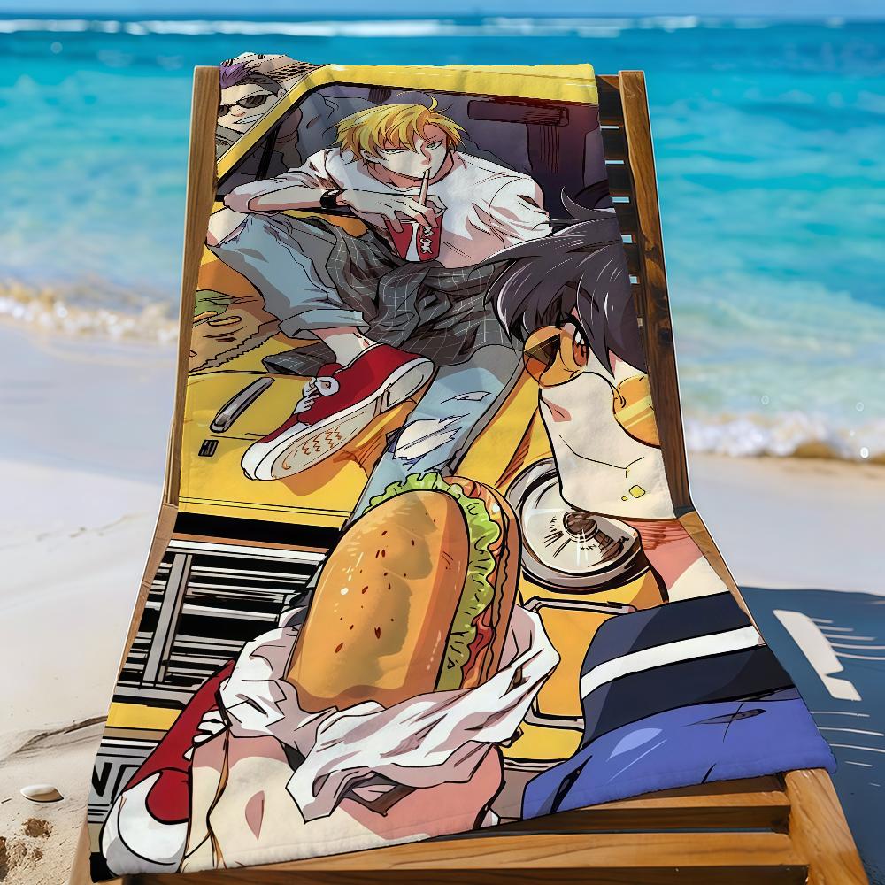 Anime B-Banana Fish Towel Sports Quick Dry Travel Camping Gear Sandproof Soft Light Large Beach Towel